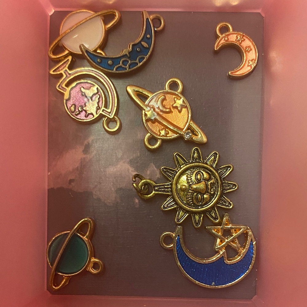 Gold and Blue Celestial Charms